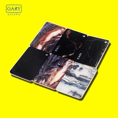 GARY acrylic Factory custom  marble sheets recycled scratch uv r color board hard plastic acrylic panels with laser cutting