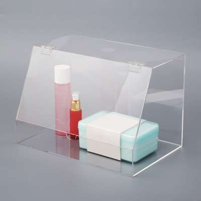 LUCITE cosmetic case/box plastic polish raw material polymethyl methacrylate pmma transparent perspex make up box with lid